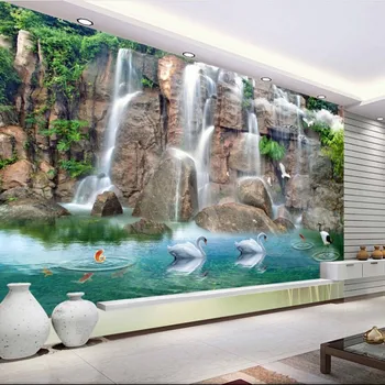 обои на заказ beibehang 3d фотообои papel de parede вода и богатство фоновая стена телевизора гостиная спальня 3D обои