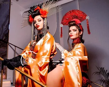 Европейский и американский ретро корт Японская сцена гейши ди джей ведущий танцевального бара ночного клуба костюм гого