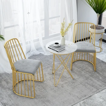 Обеденные стулья из скандинавского железа, кухонная мебель, Современный минималистичный обеденный стул со спинкой для отдыха, Дизайнерский Креативный стул для столовой