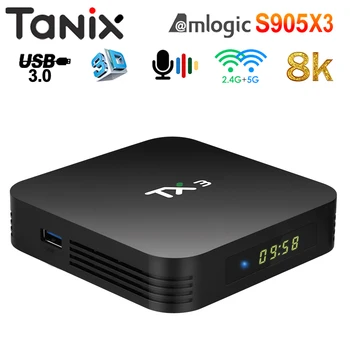 TANIX TX3 Android9.0 Smart TV BOX Amlogic S905X3 8K Телеприставка 4 ГБ ОЗУ 32 ГБ 64 ГБ ПЗУ 2,4 G/5G Двойной WIFI BT H.265 3D ТВ приставка