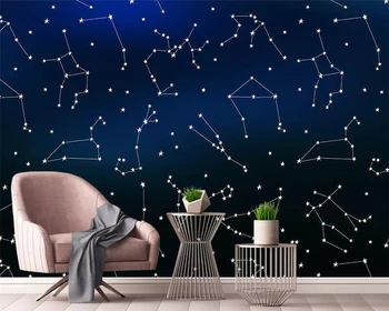 wellyu Пользовательские современные минималистичные обои геометрическое звездное созвездие, фон детской спальни, настенная живопись, 3D обои