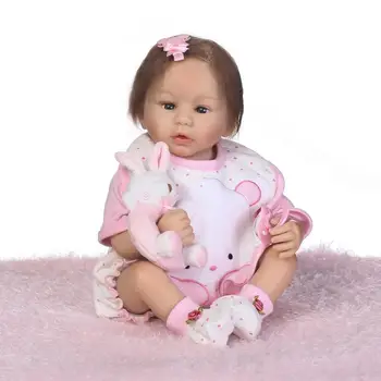 NPKCOLLECTION новая оптовая продажа reborn baby doll реалистичный мягкий силиконовый настоящий сенсорный кролик тканевые игрушки подарки для детей на Рождество