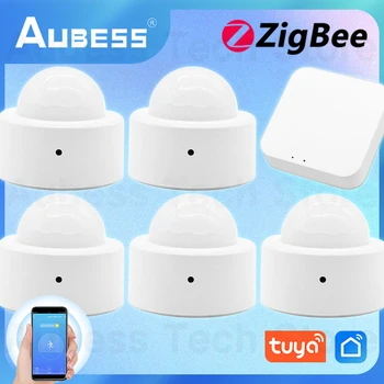 AUBESS Tuya ZigBee Датчик Движения Человека Умный Дом PIR Датчик Движения Детектор Безопасности Через приложение Smart Life Дистанционное Управление