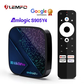 LEMFO HAKOPro Smart TV Box ОС Android 11 Сертификация Google Android TV Box Amlogic S905Y4 4K HD AV1 Телеприставка Mail-G31