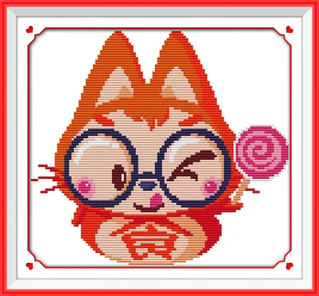Набор для вышивания крестиком Fat cat мультфильм 14ct 11ct печать на холсте вышивка DIY рукоделие ручной работы