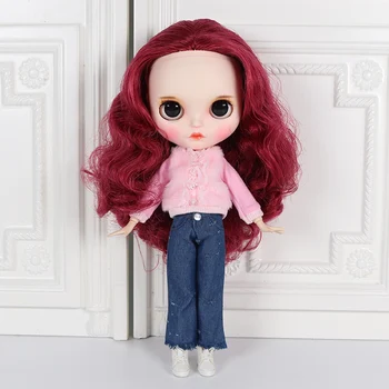 Кукла ICY DBS Blyth с белой кожей и сочленениями, рыжими волосами, раскрашенными вручную лицевыми панелями, длинными ресницами и сонным взглядом. НОМЕР BL23693134268