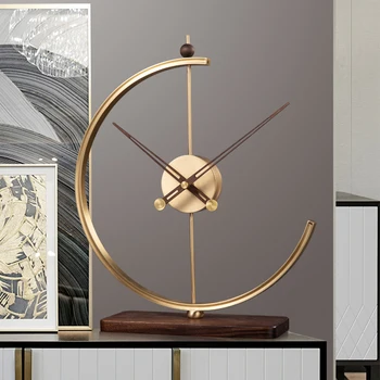 Легкая и роскошная демонстрация часов, настольных часов, украшений для гостиной, современных и простых настольных часов, бытовых часов