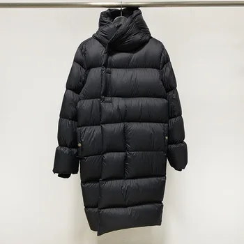 Осенне-зимняя новинка 2021 года, мужская и женская куртка в одном стиле без боковых швов, утепленная 90% гусиным пухом