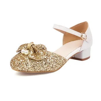 34-43 Летние Новые женские туфли с полым золотым каблуком и серебряной крутой пряжкой с круглым носком