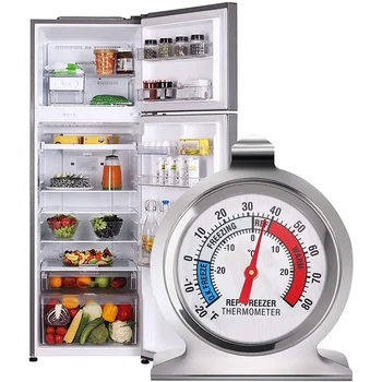 Кухонные принадлежности Холодильник из нержавеющей стали, термометр с морозильной камерой, Биметаллическая точность, Хороший инструмент для защиты окружающей среды