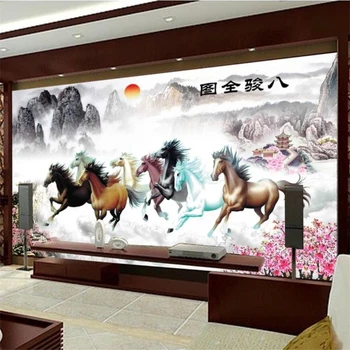 beibehang Пользовательские обои высокого класса обслуживания лошадь детская комната с ветром ТВ фон обои домашний декор 3d papel de parede