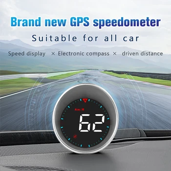 2023 Новый HUD G5 GPS для всей автомобильной электроники, аксессуары, головной дисплей, интеллектуальный датчик, Цифровой спидометр, Напоминание о превышении скорости, сигнализация