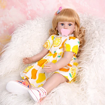 24-дюймовые куклы-Реборн из ткани, прекрасная принцесса, игрушки для малышей с энергичным лимоном, набор для подарков на День рождения и Рождество