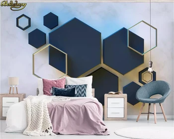 beibehang Пользовательские фотообои фреска 3d геометрическая шестиугольная мозаичная строчка ТВ фон обои домашний декор