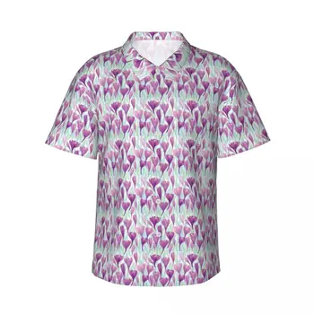 Мужская рубашка с короткими рукавами, футболки с цветами крокуса, футболки-поло, топы